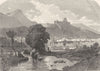 ITALY. San Germano and Monte Cassino 1877 old antique vintage print picture
