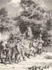 ITALY. By the Well at Olevano 1877 old antique vintage print picture