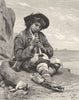 ITALY. Boy of the Abruzzi 1877 old antique vintage print picture