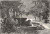 ITALY. Fountain in the Villa Reale, Naples 1877 old antique print picture