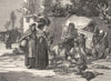 ITALY. Gipsy Tinkers in Naples 1877 old antique vintage print picture