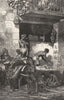 ITALY. In Front of a Baker's Oven in Naples 1877 old antique print picture