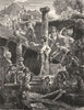 ITALY. Excavations in Pompeii 1877 old antique vintage print picture