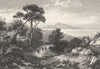 ITALY. Road near Massa View of Capri 1877 old antique vintage print picture