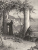 ITALY. View of Amalfi from the Capuchins Garden 1877 old antique print picture