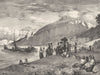 ITALY. Arrival of a Market Boat, Capri 1877 old antique vintage print picture
