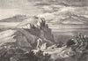 ITALY. Rock of Tiberius, with the Jupiter Villa, Capri 1877 old antique print
