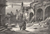 ITALY. Street in Monte Sant' Angelo 1877 old antique vintage print picture