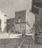 ITALY. Palazzo Corvaja, in Taormina 1877 old antique vintage print picture