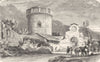 ITALY. On the road from Messina to Taormina 1877 old antique print picture