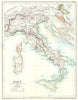 ITALY. Post Lombard invasion C 600 AD; map Growth Papal state 7 C 1903 old