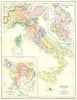 ITALY.1454 Peace Lodi;Church States Papal restoration1430;Florence15C 1903 map