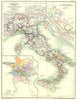 ITALY.Ecclesiastical divisions 12-15C; Roman Suburbicarian Bishoprics 1903 map