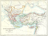 EUROPE. South Eastern Europe and Asia Minor C 1210 A D 1903 old antique map