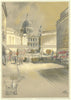 LONDON. Eye- Level view of St Paul's Cathedral widened Ludgate Hill 1944 print