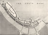 LONDON. South bank. Suggested plan from Co Hall to Southwark cathedral 1943