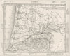 LANDES. Landes département. Tardieu 1830 old antique vintage map plan chart