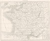 FRANCE. France. Tardieu 1830 old antique vintage map plan chart