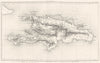 HISPANIOLA. Ile de St Domingue. Dominican Republic and Haiti 1859 old map
