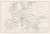 EUROPE. Carte Générale de L'Europe 1859 old antique vintage map plan chart