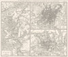 RUSSIA BELARUS. Bords de la Berezina, Moscou Moscow, Smolensk 1859 old map