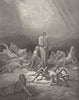 DANTE. Fond Arachne Thee also saw, half spider, anguish, crawling up web 1893