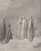 DANTE. Such saw I many a face, all stretch'd to speak 1893 old antique print