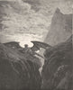 MILTON PARADISE LOST. Now night her course began c1886 old antique print