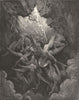 MILTON PARADISE LOST. Hell at last, yawning, received them whole c1886 print
