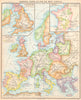 EUROPE. fin du 13C; Philippe III; Angeleterre; France de 1270- 1328 1900 map