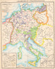 EUROPE. Allemagne Italie 1270-1453; Suisse 1308; Hanseteutonique 1900 old map
