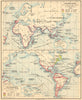 WORLD. Découvertes des Portugais et Espagnols 15C; Nouveau monde 1900 old map