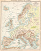 EUROPE. Orographie Générale de L'Europe 1900 old antique map plan chart