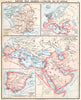 EMPIRE ARABES. èglise 6C; Chrétiens Maures Espagne; Gaule religieuse 1900 map