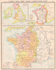 FRANCE. St Louis (1270) ; Angleterre; Ecclésiastique Féodale 1900 old map