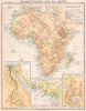 AFRICA. Afrique Physique- Iles- Nil- Egypte; ; Region des Sources du 1900 map