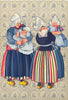 NETHERLANDS. Women and Children of Volendam 1932 old vintage print picture