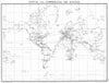 WORLD. Postal and commercial Air routes 1938 old vintage map plan chart