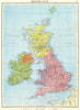 BRITISH ISLES. United Kingdom. Irish Free State. England Scotland Wales 1938 map
