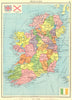 IRELAND. Irish Free State. Ulster/Northern Ireland. Counties 1938 old map