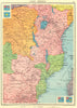 EAST AFRICA. Tanganyika Territory Kenya Mozambique Rhodesia Zambia 1938 map