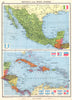MEXICO & WEST INDIES. Caribbean. Santo Domingo 1938 old vintage map plan chart
