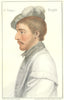Sir Nicholas Poyntz (son) by Bartolozzi/Holbein. Henry VIII's court 1884 print