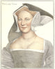 Elizabeth, The Lady Vaux by Bartolozzi after Holbein. Henry VIII's court 1884