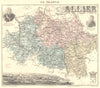 ALLIER. Allier département.  Moulins vignette. Vuillemin 1903 old antique map