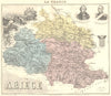 ARIÈGE. Ariège département.  Foix vignette. Vuillemin 1903 old antique map