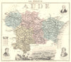 AUDE. Aude département.  Carcassonne vignette. Vuillemin 1903 old antique map