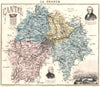 CANTAL. Cantal département.  Aurillac vignette. Vuillemin 1903 old antique map