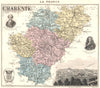 CHARENTE. Charente département.  Angoulême vignette. Vuillemin 1903 old map