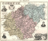 CORRÈZE. Corrèze département.  Tulle vignette. Vuillemin 1903 old antique map